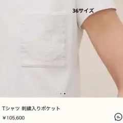 エルメスHERMES モザイク刺繍 ポケット Tシャツ 白 36箱・タグ付のサムネイル