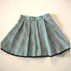 130cm♥moujonjonチェック柄フレアスカート