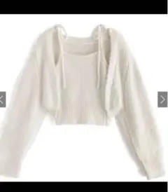 ボレロXリボンキャミソールフェザーニットアンサンブル GRL mb1522