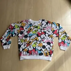 90s後期　総柄　ビンテージ　ディズニー　総柄　スウェット　L