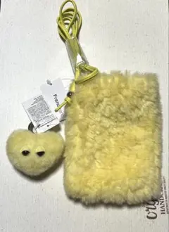 Francfranc イエロー ファー スマホショルダーバッグ キーホルダーのサムネイル