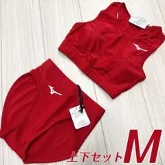 ミズノ　女子陸上ユニフォーム上下セット　Mサイズ　レッド単色　新品のサムネイル