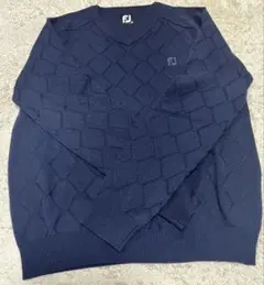 【美品】FOOTJOY フットジョイ Vネックセーター メンズネイビーMサイズ