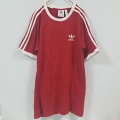 【完売モデル】　adidas リンガーネック　アディダス　Tシャツ　赤　美品 2025年最新】adidas リンガーtシャツ 赤の人気アイテム - メルカリ