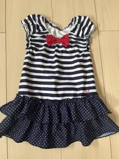 ベビー水着 女の子 ストライプ ドット