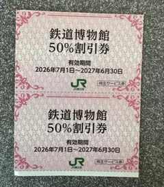 【最新！安心匿名配送】JR東日本株主優待⭐︎鉄道博物館⭐︎入館50%割引券2枚のサムネイル