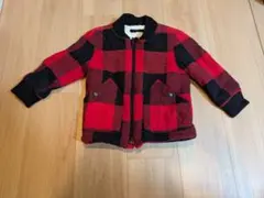赤黒チェック柄 ボアジャケット　GAP3years