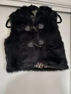 フード付きファーベスト