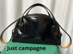 フランス製Just Campagne レザーエナメル加工　2ウェイバッグ