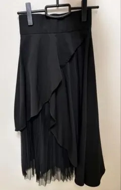 アシンメトリーフレアスカート ブラック