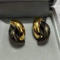 イヤリング　アンティーク　ビンテージ　昭和レトロ　ゴールド　大ぶり　クリップ式