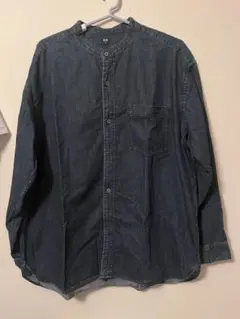 ダークデニム バンドカラーシャツ XL UNIQLO