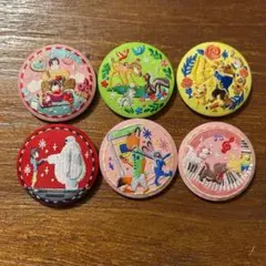 ディズニー 刺繍缶 バッジビスケット2 ズートピア ベイマックス 美女と野獣