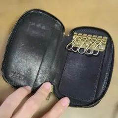 コーチ・COACH・キーケース・6連・濃い緑色