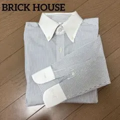 BRICK HOUSE ワイシャツ M 80東京シャツ ビジネス ストライプ