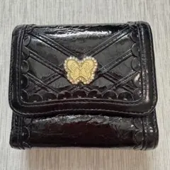 ANNA SUI アナスイ 三つ折り財布 がま口 エナメル 蝶々 ブラックのサムネイル
