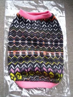 小型犬用　カラフル裏起毛ニットタンク(ピンク系）Mサイズ　IDOG