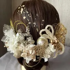 水引金箔付♡ドライフラワー髪飾り♡成人式　卒業式　袴　和装　振袖　前撮り　結婚式