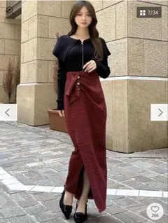 RESEXXY❤️ パールボタンツイードラップスカート