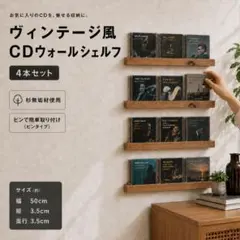 壁掛けレコードラック LP2枚用4本セット 収納 ウォールラック 店舗什器