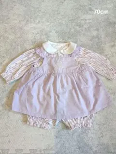 ポンポネット カバーオール　ジャンパースカートセット　70cm