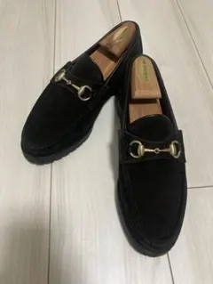 90s GUCCI ホースビット ラグソールローファー 黒金 トムフォード