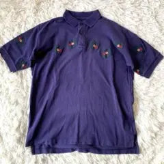 カールヘルム　ポロシャツ　半袖　M 紫　日本製　パッチ