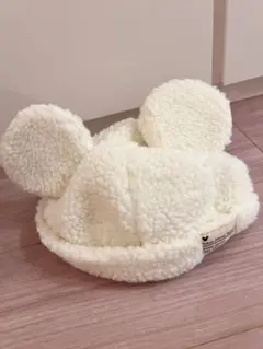 ミッキーマウス耳付きボアハット ファンキャップ