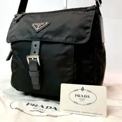 ◆極美品/近年モデル◆PRADA ショルダーバッグ 三角ロゴ ナイロン レザー