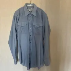 70s USA製 hbarc エイチバーシー ウエスタンシャツ　 アメリカ　水色