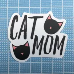 防水ステッカー　ねこ　クロネコ　黒猫 CAT MOM