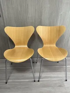 セブンチェア Fritz Hansen 　ナチュラルビーチ　2脚セット①