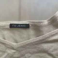 RU JEANS ベージュ 五分袖ニット　オールシーズンのサムネイル