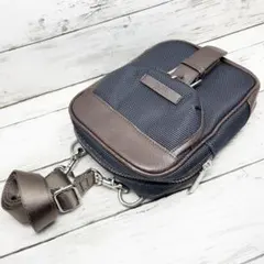 TAKEOKIKUCHI タケオキクチ ショルダーバッグ ダークブラウン×ネイビ