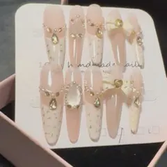 ハンドメイド ピンクネイルチップ 10個セット