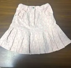 ポンポネットpom ponetteピンクデニム生地 プリーツスカート130cm