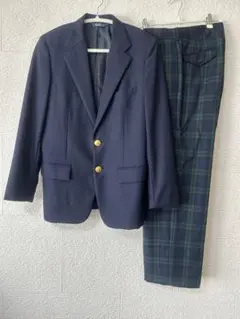 ラルフローレン　ネイビー ブレザー チェックパンツ セットアップスーツ　160