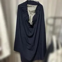 フリルデザイン ロングスカート L ネイビー