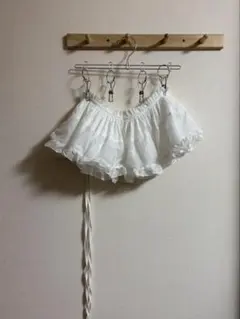 ホワイト フリル ラップスカート レイヤード