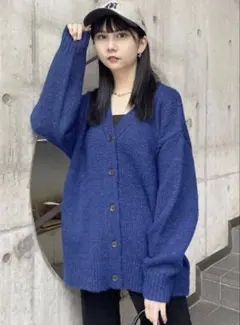 【美品】MURUA モヘヤ混ルーズニットカーディガン