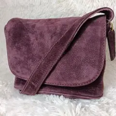激レア】COACH スエード ショルダーバッグ パープル - メルカリ