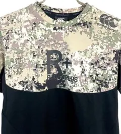 Canterbury R+ デジカモ 半袖Tシャツ 迷彩 ラグビー 黒 S