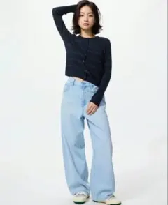 新品未使用　ユニクロ　UNIQLO　バギーカーブジーンズ