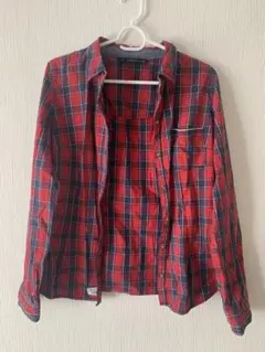 【希少・平成レトロ】ZARA TRF チェック柄長袖シャツ M 赤 アメカジのサムネイル