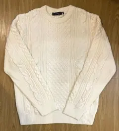 【新品未使用】レイジブルー ウォッシャブルケーブルクルーニット