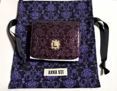 極美品 ANNA SUI アナスイ ローズハート ラウンド長財布 巾着付き