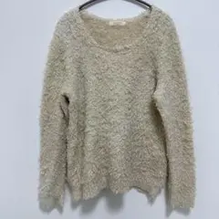 chocol raffine robe シャギーニット プルオーバー アイボリー