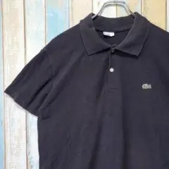 LACOSTE ラコステ ポロシャツ ワンポイント刺繍ロゴ 黒 XXL相当 - メルカリ