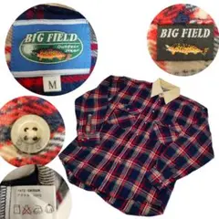 BIG FIELD チェック柄 厚手 ネルシャツ M