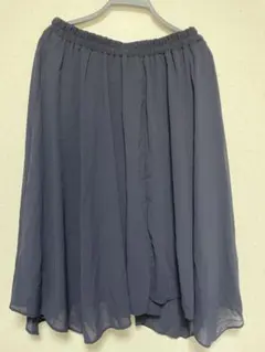 ネイビー フレアスカート プラスサイズ